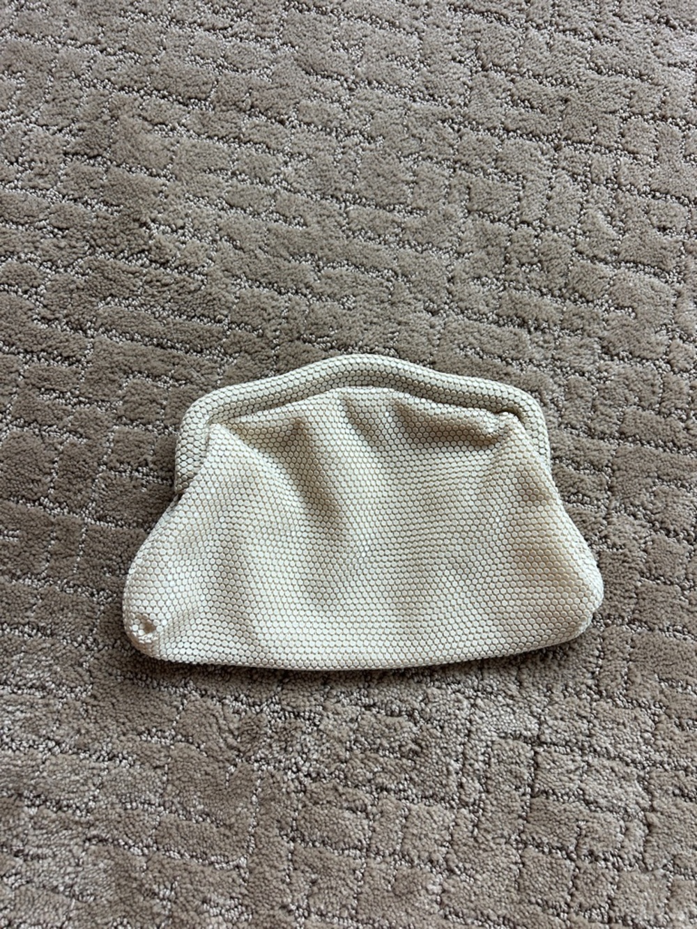 Ivory Textured Clutch Pouch